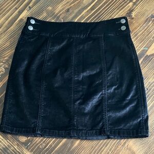 Free People Black Velvet Mini Skirt Size 28 NWOT